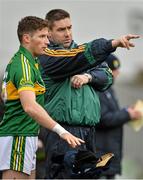 11 January 2015; Temporary Kerry manager Darragh Ó Sé gives instructions to substitute Paul Kennelly. McGrath Cup, Quarter-Final, Kerry v IT Tralee, Austin Stack Park, Tralee, Co. Kerry. Picture credit: Brendan Moran / SPORTSFILE