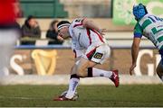 11 January 2015; Ulster's Tommy Bowe scores his side's third try. Guinness PRO12 Round 13, Benetton Treviso v Ulster, Stadio Monigo, Treviso, Italy. Picture credit: Roberto Bregani / SPORTSFILE