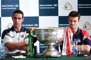 10 September 2007; Kerry captain Declan O'Sullivan, left, and Cork captain Derek Kavanagh with the Sam Maguire Cup at a press conference ahead of the 2007 Bank of Ireland All-Ireland Senior Football Championship Final which will be played on September 16th at Croke Park, Dublin. Bank of Ireland Head Office, Lower Baggot Street, Dublin. Picture credit: Pat Murphy / SPORTSFILE