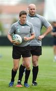 11 September 2007; Ireland's Ronan O'Gara and John Hayes during squad training. 2007 Rugby World Cup, Pool D, Irish Squad Training, Stade Bordelais, Bordeaux, France. Picture credit: Brendan Moran / SPORTSFILE