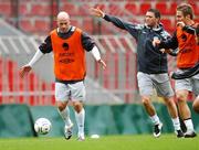 11 September 2007; Republic of Ireland's Lee Carsley, left, in action against his team-mate's Robbie Keane and Kevin Doyle during squad training. Sparta Prague Stadium, Prague, Czech Republic. Picture Credit: David Maher / SPORTSFILE
