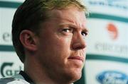 11 September 2007; Republic of Ireland manager Steve Staunton at a press conference ahead of the 2008 European Championship Qualifier game against Czech Republic. Sparta Prague Stadium, Prague, Czech Republic. Picture credit: David Maher / SPORTSFILE