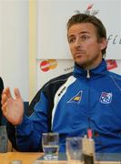 11 September 2007; Iceland Coach, Eyjolfur Sverrisson, speaking at a press conference before their upcoming 2008 European Championship Qualifier against Iceland. Iceland Team, Press Conference, Hotel Loftleidir, Reyjavik, Iceland. Picture credit; Oliver McVeigh / SPORTSFILE