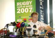 11 September 2007; Ireland head coach Eddie O'Sullivan at a press conference ahead of their Pool D game with Georgia on Saturday next. Ireland Rugby Press Conference, 2007 Rugby World Cup, Sofitel Bordeaux Aquitania, Bordeaux, France. Picture credit: Brendan Moran / SPORTSFILE *** Local Caption ***