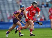 9 September 2007; Angela Walsh, Cork, in action against Katrina Parrock, Wexford. Gala All-Ireland Senior Camogie Final, Cork v Wexford, Croke Park, Dublin. Picture credit; Brian Lawless / SPORTSFILE