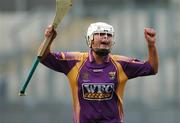 9 September 2007; Wexford captain Mary Leacy celebrates at the end of the match. Gala All-Ireland Senior Camogie Final, Cork v Wexford, Croke Park, Dublin. Picture credit; Brian Lawless / SPORTSFILE