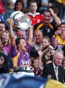 9 September 2007; Wexford captain Mary Leacy lifts the O'Duffy cup. Gala All-Ireland Senior Camogie Final, Cork v Wexford, Croke Park, Dublin. Picture credit; Brian Lawless / SPORTSFILE