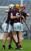 9 September 2007; Galway's Martin Ryan, John Lee, right, and David Kennedy, left, celebrate after the match. Erin All-Ireland Under 21 Hurling Championship Final, Dublin v Galway, Croke Park, Dublin. Picture credit; Brian Lawless / SPORTSFILE