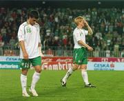 12 September 2007; Dejected Republic of Ireland players, Shane Long, left, and Paul McShane at the end of the game. 2008 European Championship Qualifier, Czech Republic v Republic of Ireland, Sparta Prague Stadium, Prague, Czech Republic. Picture Credit: David Maher / SPORTSFILE *** Local Caption ***