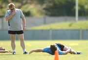 13 September 2007; Ireland head coach Eddie O'Sullivan with team captain Brian O'Driscoll during squad training. 2007 Rugby World Cup, Pool D, Irish Squad Training, Stade Bordelais, Bordeaux, France. Picture credit: Brendan Moran / SPORTSFILE