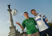 14 September 2007; Ireland rugby fans Paul Murray, left, Dooradoyle, Limerick, and Killian Barry, Dungarvan, Co. Waterford, relaxing in Bordeaux ahead of their side's first Rugby World Cup Pool D game with Georgia. Bordeaux, France. Picture credit: Brendan Moran / SPORTSFILE