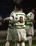 14 September 2007; Shamrock Rovers' Padraig Ammond, right, celebrates scoring his side's first goal with team-mate Andy Myler. eircom League of Ireland Premier Division, Shamrock Rovers v Galway United, Tolka Park, Dublin. Picture credit; Stephen McCarthy / SPORTSFILE