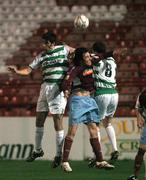 14 September 2007; Danny O'Connor, left, and Paul Shields, Shamrock Rovers, in action against David Cooke, Galway United. eircom League of Ireland Premier Division, Shamrock Rovers v Galway United, Tolka Park, Dublin. Picture credit; Stephen McCarthy / SPORTSFILE