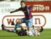 14 September 2007; Shane Robinson, Drogheda United, in action against Barry Molloy, Derry City. eircom League of Ireland Premier Division, Drogheda United v Derry City, United Park, Drogheda, Co. Louth. Picture credit; Paul Mohan / SPORTSFILE