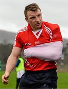 11 January 2015; Brian Hurley, Cork, leaves the field at half time after picking up an injury. McGrath Cup Quarter-Final, Tipperary v Cork, Clonmel Sportsfield, Clonmel, Co. Tipperary. Picture credit: Diarmuid Greene / SPORTSFILE