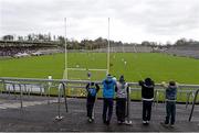 11 January 2015; Young supporters watching the game from the O'Duffy terrace. Bank of Ireland Dr McKenna Cup, Group A, Round 2, Monaghan v Down, St Tiernach's Park, Clones, Co. Monaghan. Picture credit: Oliver McVeigh / SPORTSFILE