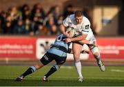 10 January 2015; Sean Cronin, Leinster, is tackled by Gareth Anscombe, Cardiff Blues. Guinness PRO12, Round 13, Cardiff Blues v Leinster. BT Sport Cardiff Arms Park, Cardiff, Wales. Picture credit: Stephen McCarthy / SPORTSFILE