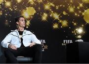 12 January 2015; FIFA Ballon d'Or nominee Cristiano Ronaldo, Real Madrid and Portugal, during a press interview before the FIFA Ballon D'Or 2014 awards. FIFA Ballon D'Or 2014. Kongresshaus, Zurich, Switzerland. Picture credit: David Maher / SPORTSFILE
