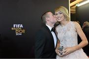 12 January 2015; Republic of Ireland International Stephanie Roche and boyfriend Dean Sambra in attendance at the FIFA Ballon D'Or 2014. Kongresshaus, Zurich, Switzerland. Picture credit: David Maher / SPORTSFILE