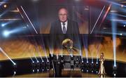 12 January 2015; FIFA President Sepp Blatter addresses the crowd ahead of the FIFA Ballon D'Or 2014. Kongresshaus, Zurich, Switzerland. Picture credit: David Maher / SPORTSFILE