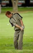 13 September 2007; Declan O'Hara, Belvoir Park Golf Club, chips on to the 12th  during the Magners Junior Cup Final. Magners Cups and Shields Finals 2007, Shandon Park Golf Club, Belfast, Co. Antrim. Picture credit: Ray McManus / SPORTSFILE