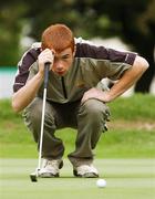 13 September 2007; Declan O'Hara, Belvoir Park Golf Club, lines up a putt on the 13th during the Magners Junior Cup Final. Magners Cups and Shields Finals 2007, Shandon Park Golf Club, Belfast, Co. Antrim. Picture credit: Ray McManus / SPORTSFILE