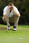13 September 2007; Dave Lane, Muskerry Golf Club, lines up a putt on the 10th during the Bulmers Junior Cup Final. Bulmers Cups and Shields Finals 2007, Shandon Park Golf Club, Belfast, Co. Antrim. Picture credit: Ray McManus / SPORTSFILE