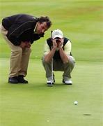 14 September 2007; Keith O'Neill and his caddy Aidan Anderson, Co. Sligo G.C., Sligo, line up a putt on the 5th during the Bulmers Senior Cup Semi-Finals. Bulmers Cups and Shields Finals 2007, Shandon Park Golf Club, Belfast, Co. Antrim. Picture credit: Ray McManus / SPORTSFILE