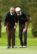 14 September 2007; Kieran Caldwell, right, and his caddy Mickey Fitzpatrick, Warrenpoint G.C., Down, line up a putt on the 16th  during the Magners Pierce Purcell Shield Final. Magners Cups and Shields Finals 2007, Shandon Park Golf Club, Belfast, Co. Antrim. Picture credit: Ray McManus / SPORTSFILE