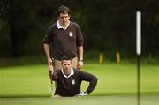 14 September 2007; Sean Acton and Padraic Forde,Tuam G.C., Galway, line up a putt on the 16th during the Bulmers Jimmy Bruen Shield Semi-Finals. Bulmers Cups and Shields Finals 2007, Shandon Park Golf Club, Belfast, Co. Antrim. Picture credit: Ray McManus / SPORTSFILE