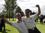 14 September 2007; Anthony Campbell and Mick 'The Shirt' McGivern celebrate winning the Pierce Purcell Shield for Warrenpoint Golf Club. Magners Cups and Shields Finals 2007, Shandon Park Golf Club, Belfast, Co. Antrim. Picture credit: Ray McManus / SPORTSFILE