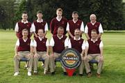 14 September 2007; The team and officials of Castletroy Golf Club, Limerick, back row, left to right, Darragh Walshe, Jason Tobin, Gavin Smyth, Stephen Moloney and Fergus Harrold, front row, left to right, Cian Daly, John Kavanagh, Ger O’Dwyer, Captain, Dave Mahedy and Eamonn Haugh before the Bulmers Senior Cup Semi-Finals. Bulmers Cups and Shields Finals 2007, Shandon Park Golf Club, Belfast, Co. Antrim. Picture credit: Ray McManus / SPORTSFILE
