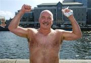 15 September 2007; Larry Mooney, Guinness Swimming Club, celebrates after winning the 2007 Liffey Swim. River Liffey, Dublin. Picture credit; Stephen McCarthy / SPORTSFILE