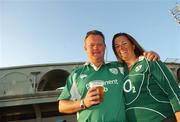 15 September 2007; Ireland fans Denis and Ruth Seton, from Killester, Dublin, enjoying themselves before the game. 2007 Rugby World Cup, Pool D, Ireland v Georgia, Stade Chaban Delmas, Bordeaux, France. Picture credit; Brendan Moran / SPORTSFILE