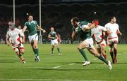 15 September 2007; Ireland's Girvan Dempsey runs in to score his side's second try. 2007 Rugby World Cup, Pool D, Ireland v Georgia, Stade Chaban Delmas, Bordeaux, France. Picture credit; Brendan Moran / SPORTSFILE
