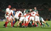 15 September 2007; The Ireland pack is pushed back by the Georgian pack. 2007 Rugby World Cup, Pool D, Ireland v Georgia, Stade Chaban Delmas, Bordeaux, France. Picture credit; Brendan Moran / SPORTSFILE