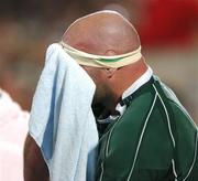 15 September 2007; Ireland's John Hayes after he was substituted. 2007 Rugby World Cup, Pool D, Ireland v Georgia, Stade Chaban Delmas, Bordeaux, France. Picture credit; Brendan Moran / SPORTSFILE