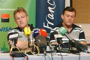 16 September 2007; Ireland head coach Eddie O'Sullivan in the company of assistant coach Niall O'Donovan, right, at a press conference. Ireland Rugby Press Conference, 2007 Rugby World Cup, Sofitel Bordeaux Aquitania, Bordeaux, France. Picture credit: Brendan Moran / SPORTSFILE