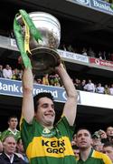 16 September 2007; Kerry full-back Tom O'Sullivan lifts the Sam Maguire Cup. Bank of Ireland All-Ireland Senior Football Championship Final, Kerry v Cork, Croke Park, Dublin. Picture credit; Ray McManus / SPORTSFILE