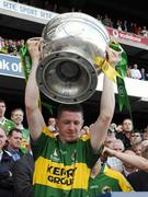 16 September 2007; Kerry substitute Kieran O'Leary lifts the Sam Maguire Cup. Bank of Ireland All-Ireland Senior Football Championship Final, Kerry v Cork, Croke Park, Dublin. Picture credit; Ray McManus / SPORTSFILE