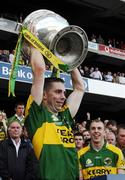 16 September 2007; Kerry corner-back Marc O'Se lifts the Sam Maguire Cup. Bank of Ireland All-Ireland Senior Football Championship Final, Kerry v Cork, Croke Park, Dublin. Picture credit; Ray McManus / SPORTSFILE