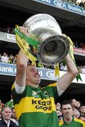 16 September 2007; Kerry substitute Micheal Quirke lifts the Sam Maguire Cup. Bank of Ireland All-Ireland Senior Football Championship Final, Kerry v Cork, Croke Park, Dublin. Picture credit; Ray McManus / SPORTSFILE