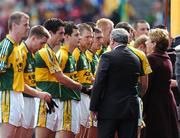 16 September 2007; Members of the Kerry team greet President Mary McAleese before the start of the game. Bank of Ireland All-Ireland Senior Football Championship Final, Kerry v Cork, Croke Park, Dublin. Picture credit; Paul Mohan / SPORTSFILE