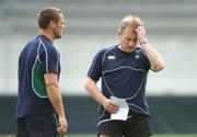 17 September 2007; Ireland head coach Eddie O'Sullivan with defence coach Graham Steadman, left, during squad training. 2007 Rugby World Cup, Pool D, Irish Squad Training, Stade Bordelais, Bordeaux, France. Picture credit: Brendan Moran / SPORTSFILE