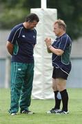 17 September 2007; Ireland head coach Eddie O'Sullivan, right, with assistant coach Niall O'Donovan during squad training. 2007 Rugby World Cup, Pool D, Irish Squad Training, Stade Bordelais, Bordeaux, France. Picture credit: Brendan Moran / SPORTSFILE