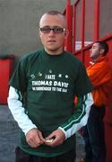 14 September 2007; A Shamrock Rovers supporter arrives for the game. eircom League of Ireland Premier Division, Shamrock Rovers v Galway United, Tolka Park, Dublin. Picture credit; Stephen McCarthy / SPORTSFILE