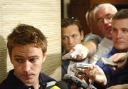 17 September 2007; Ireland's Eoin Reddan speaking to journalists at a press conference. Ireland Rugby Press Conference, 2007 Rugby World Cup, Sofitel Bordeaux Aquitania, Bordeaux, France. Picture credit: Brendan Moran / SPORTSFILE