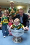 17 September 2007; Kerry senior footballer Colm Cooper with, from left, Zoe O'Carroll, Kerry-Anne D'Arcy, Darragh O'Brien, and Tomas O'Carroll along with the Sam Maguire Cup on a visit to Our Lady's Hospital for Sick Children. Crumlin, Dublin. Picture credit; Pat Murphy / SPORTSFILE