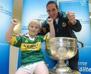 17 September 2007; Kerry senior footballer Declan O'Sullivan with Darragh O'Brien, from Tralee, along with the Sam Maguire Cup on a visit to Our Lady's Hospital for Sick Children. Crumlin, Dublin. Picture credit; Pat Murphy / SPORTSFILE