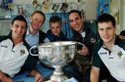 17 September 2007; Kerry senior footballers, from left, Aidan O'Mahony, Colm Cooper, Declan O'Sullivan and Padraig Reidy with Simon McCaffrey, from Cavan, along with the Sam Maguire Cup on a visit to Our Lady's Hospital for Sick Children. Crumlin, Dublin. Picture credit; Caroline Quinn / SPORTSFILE